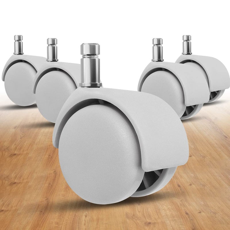 Omyoffice Gaming Chair Wheels,Smooth & Safe Rolling for All Floors Including Hardwood and Carpet, Set of 5,2 Inch Heavy-Duty Computer Office Chair Caster Wheels,White - Image 1